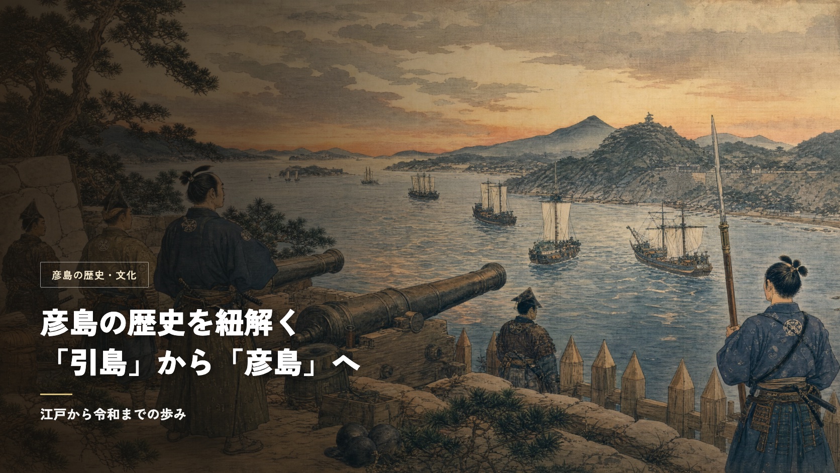 関門海峡を望む砲台に見立てた、彦島の幕末期をしのばせるイメージ